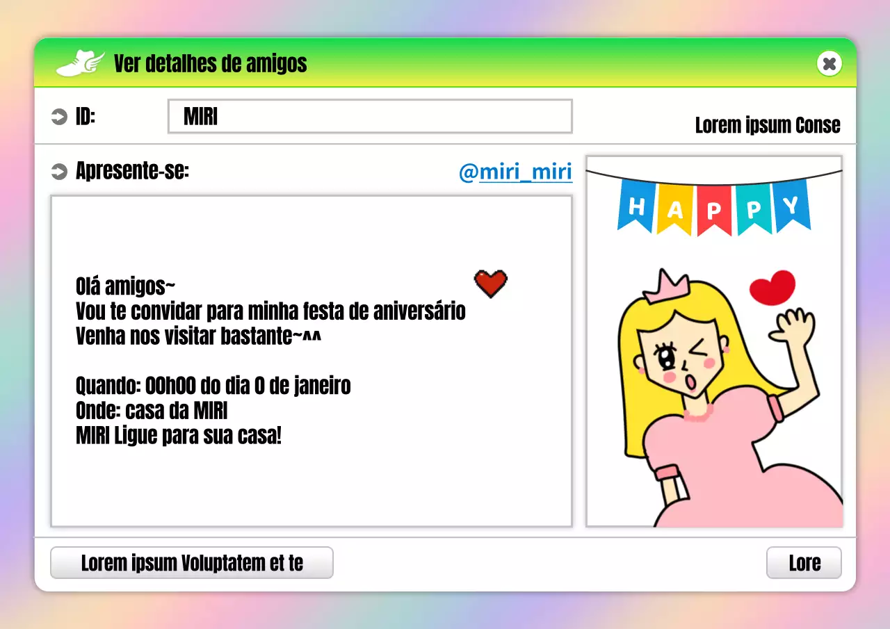 Convite de feliz aniversário em chartreuse e cor-de-rosa para uma garrafa de vinho