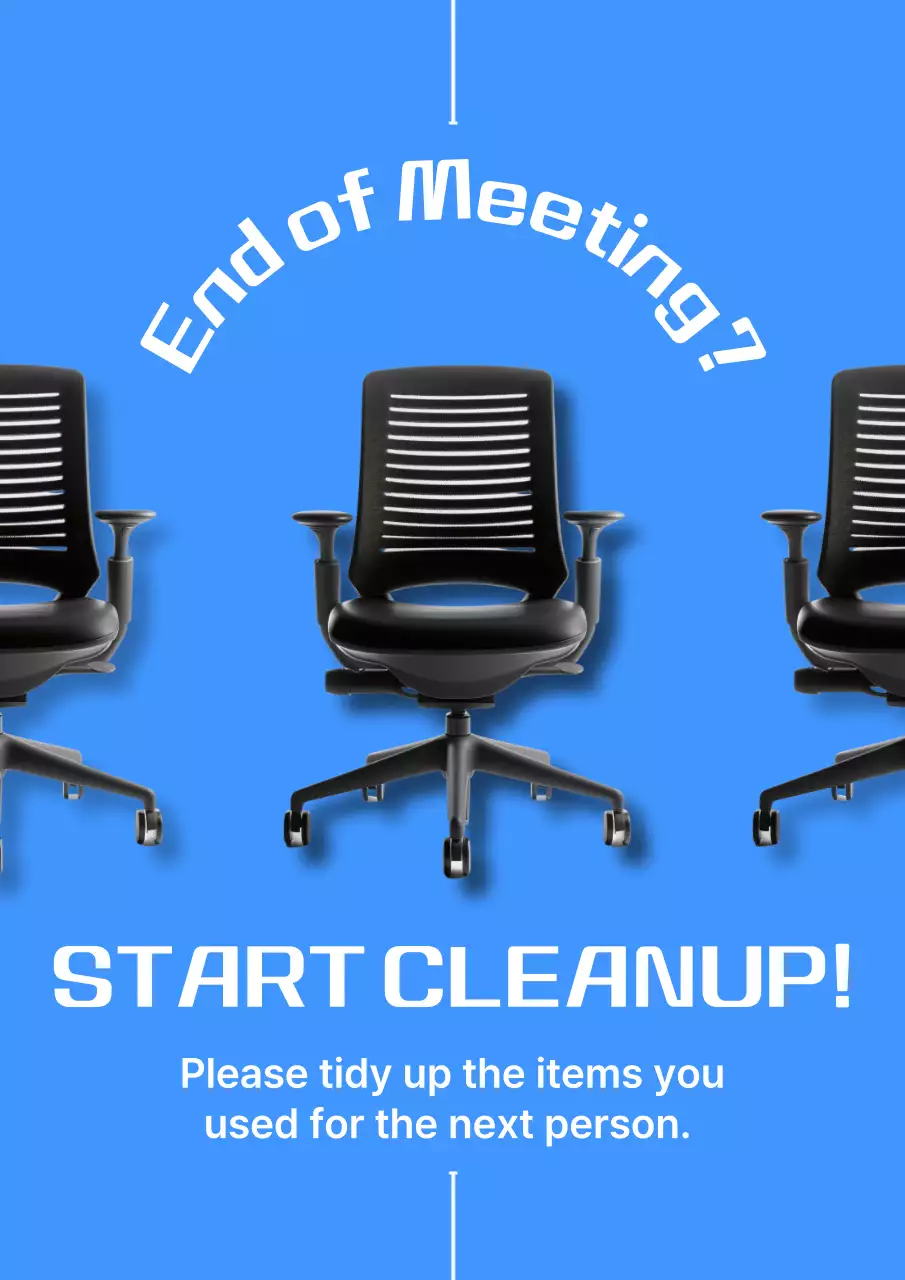 Blue Modern Meeting Notice Poster