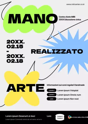 Annunci di classe gialli e blu fatti a mano e di tendenza