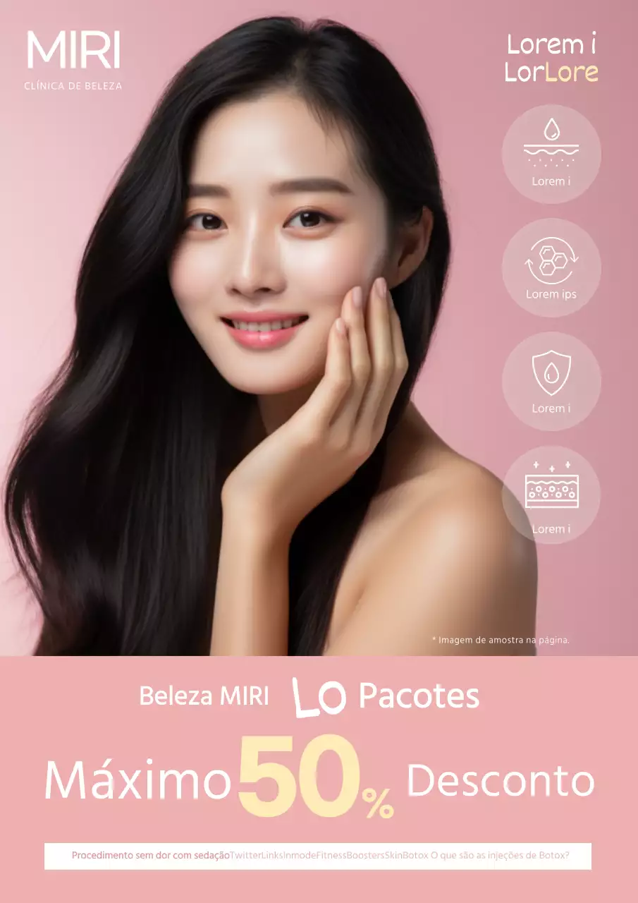 Promover procedimentos dermatológicos simples em rosa e branco