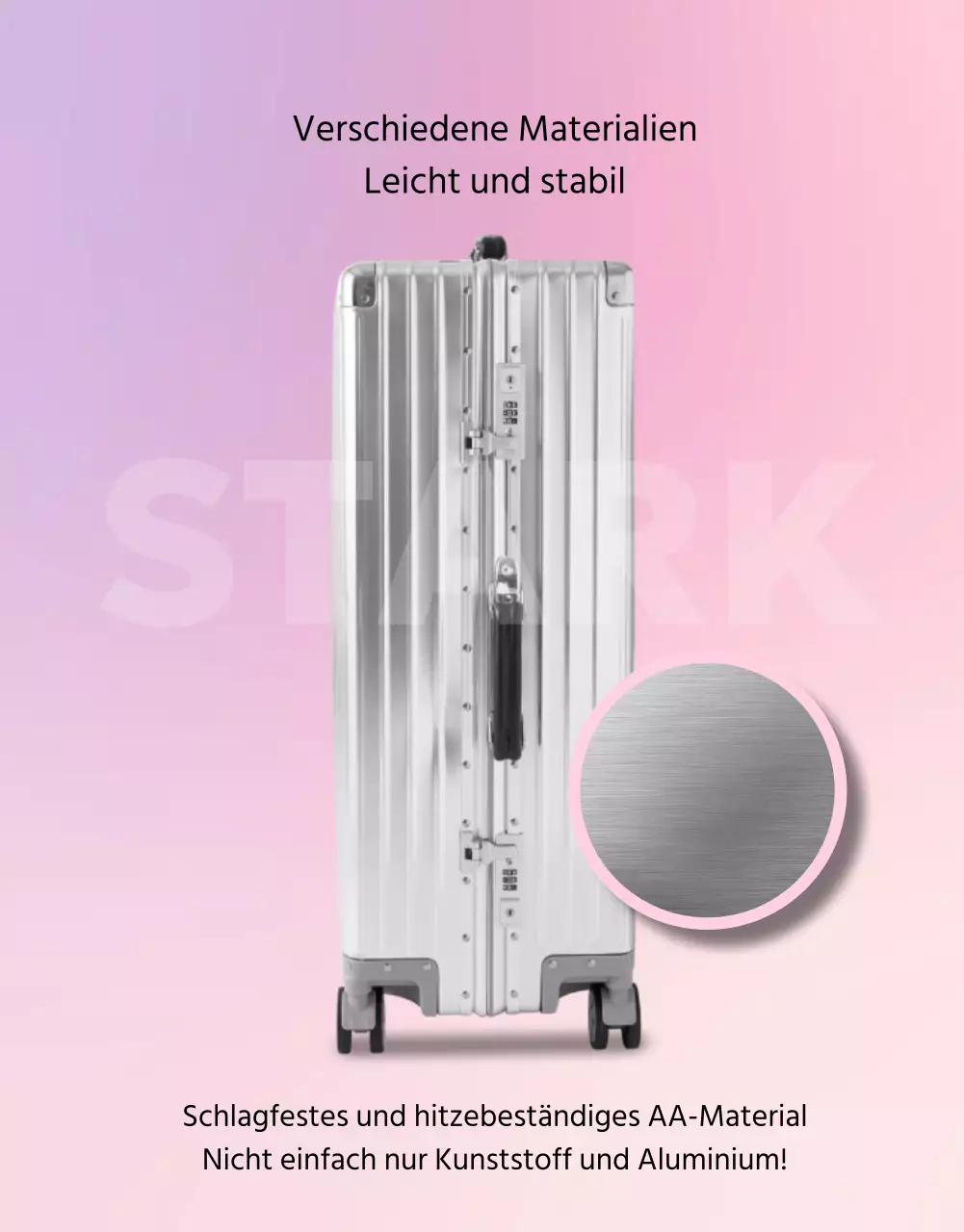 Einfacher rosa und lila Koffer zu verkaufen post