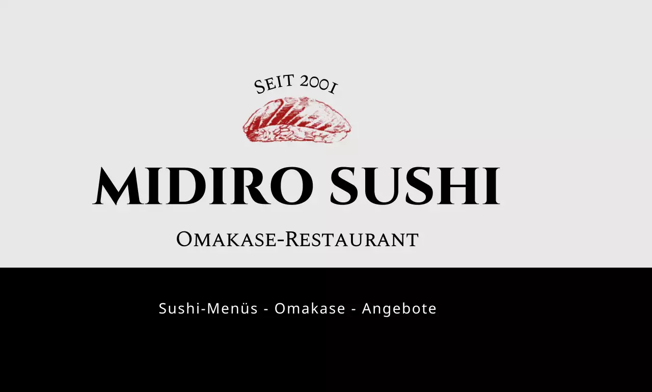 Ein gehobenes japanisches Omakase-Sushi-Restaurant in Schwarz und Grau