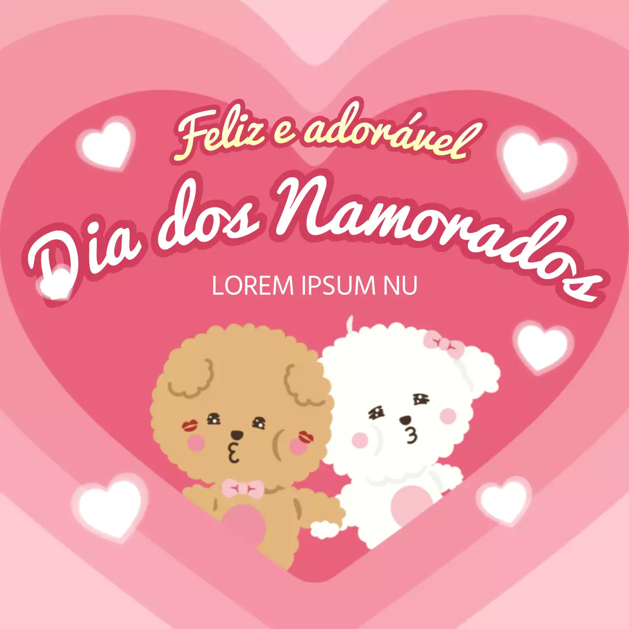 Promover o Dia dos Namorados em branco e cor-de-rosa
