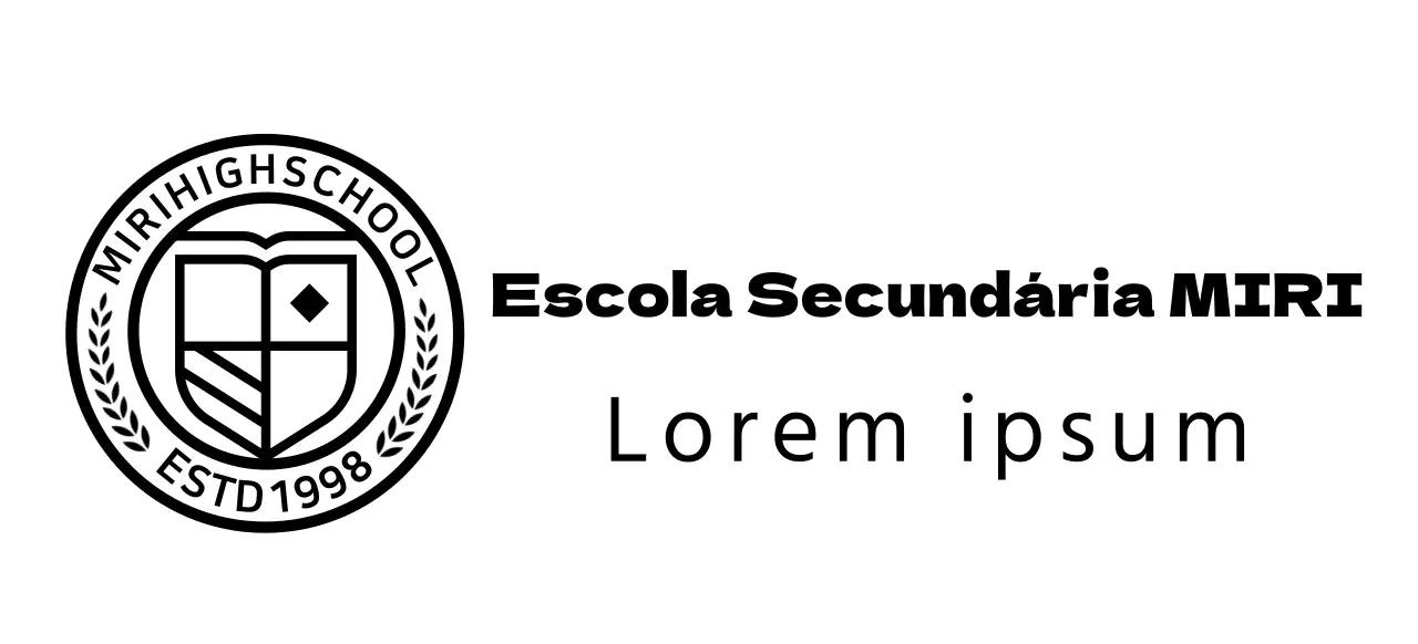 Logótipo do liceu sob a forma de um símbolo educativo circular