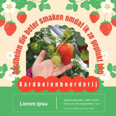 Promoot rode en groene aardbeien plukboerderijen