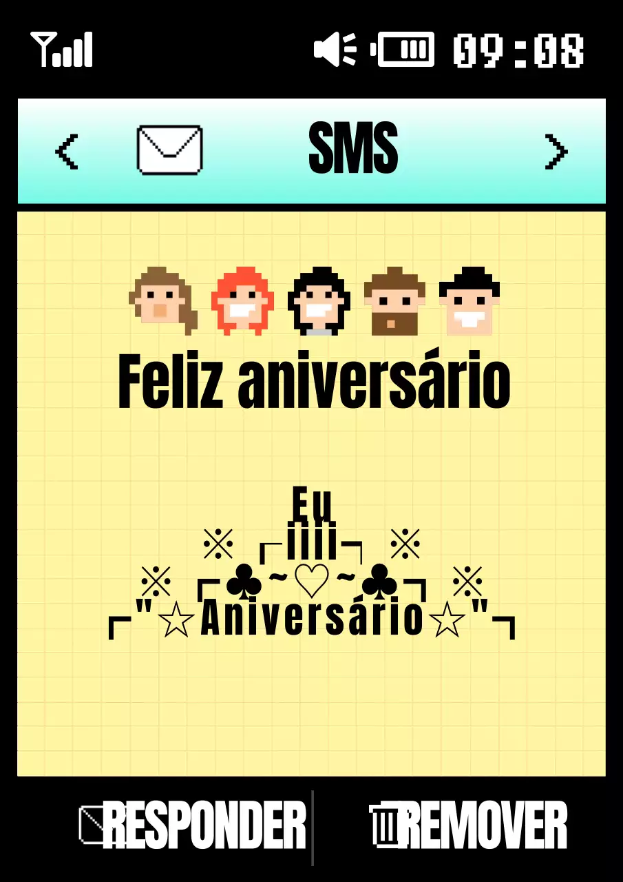 Convite de festa de aniversário retro em amarelo e menta