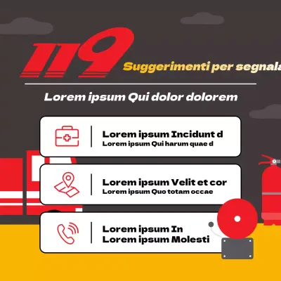 Promuovere semplici consigli per il 911 rosso e arancione
