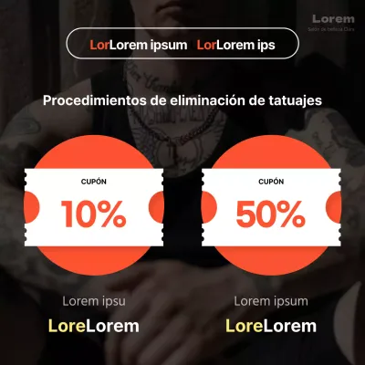 Promocione los procedimientos de eliminación de tatuajes de moda con toques naranjas