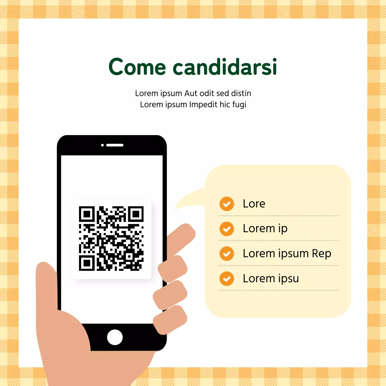 Una semplice proposta di reclutamento per lo yoga in arancione e verde