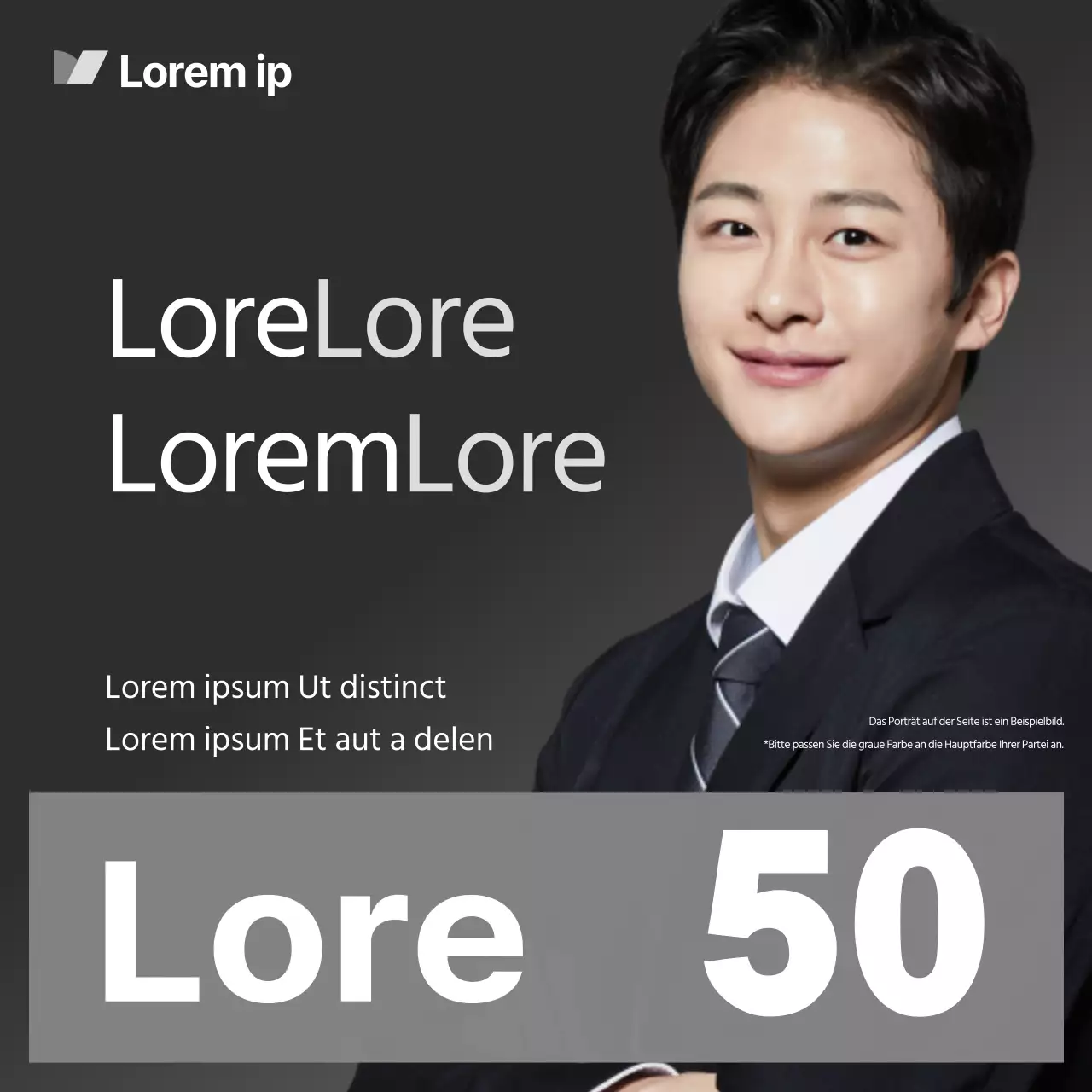 Ein moderner Wahlkampf in Grau und Schwarz erklärt