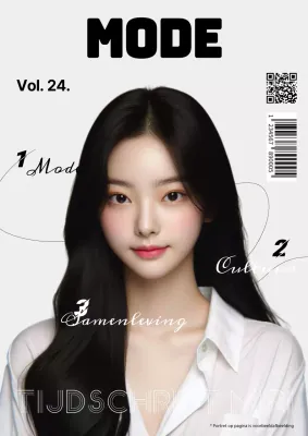 Classy omslag in modetijdschriftstijl in zwart-wit