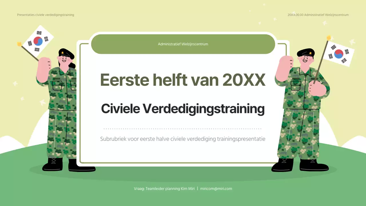 Moderne civiele verdedigingstraining in groen en limoengroen.