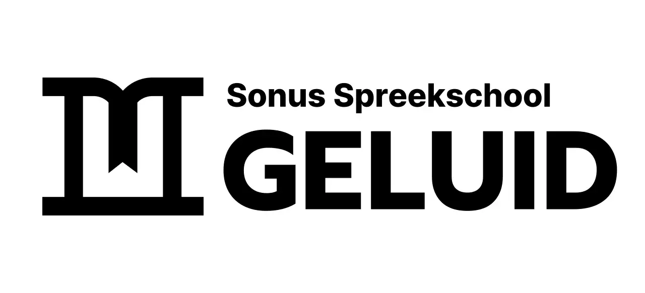 Spraak school ontwerp met icoon van een podium