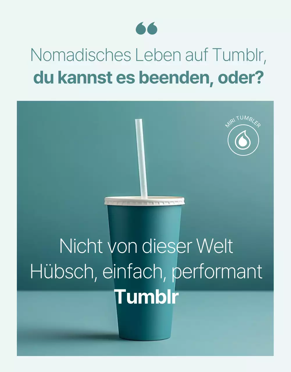 Ein einfaches grünes und minziges tumblr-Produkt fördern