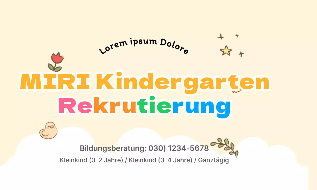 Gestalten Sie Ihre Vorschulrekrutierung mit niedlichen illustrierten Symbolen