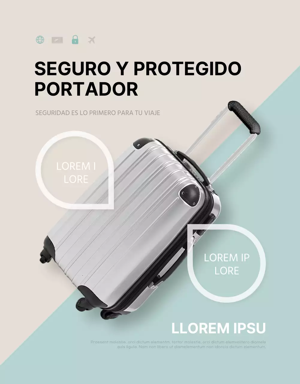 Promocione un sencillo portabebés de viaje en color menta y marfil