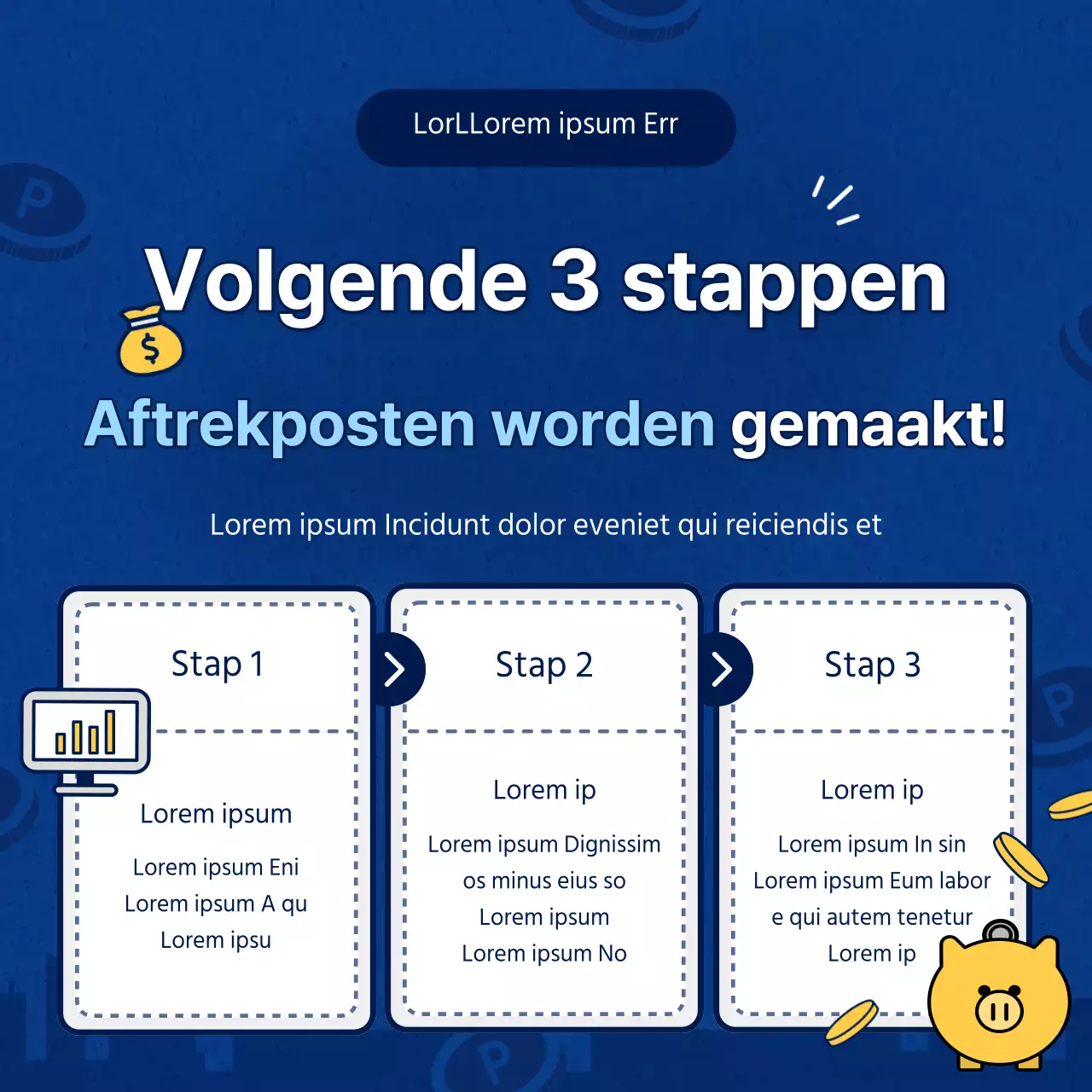 Eenvoudige eindejaarsboekhouding in lichtblauw en marineblauw