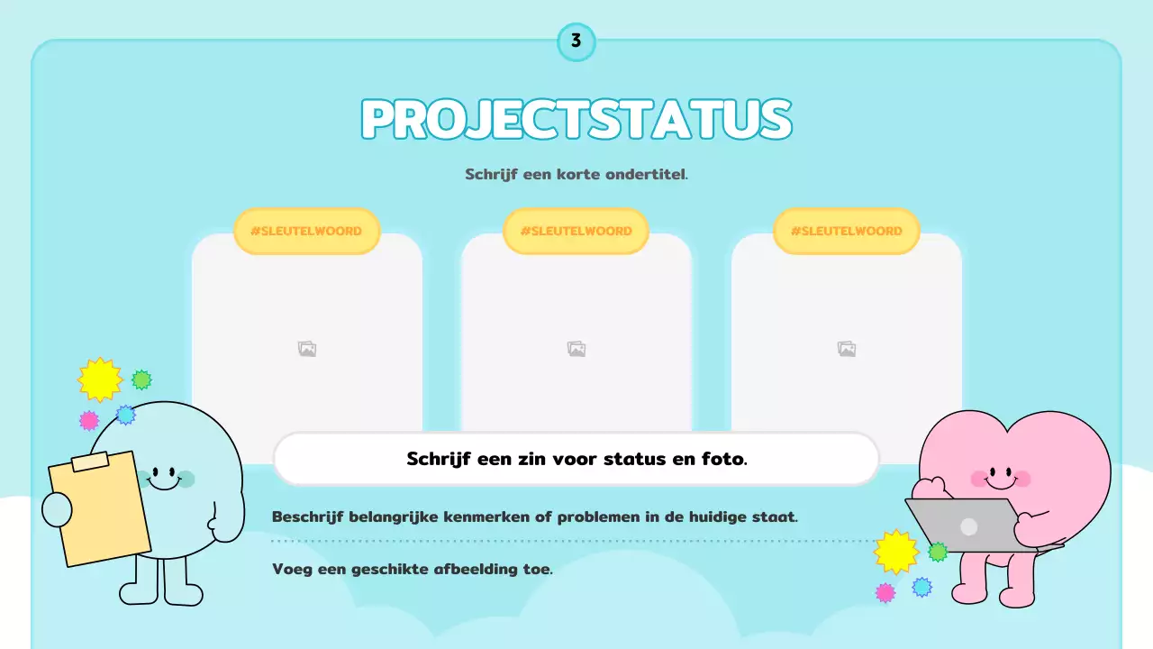 Een mooi, lichtblauw en roze informatie-organiser verslag