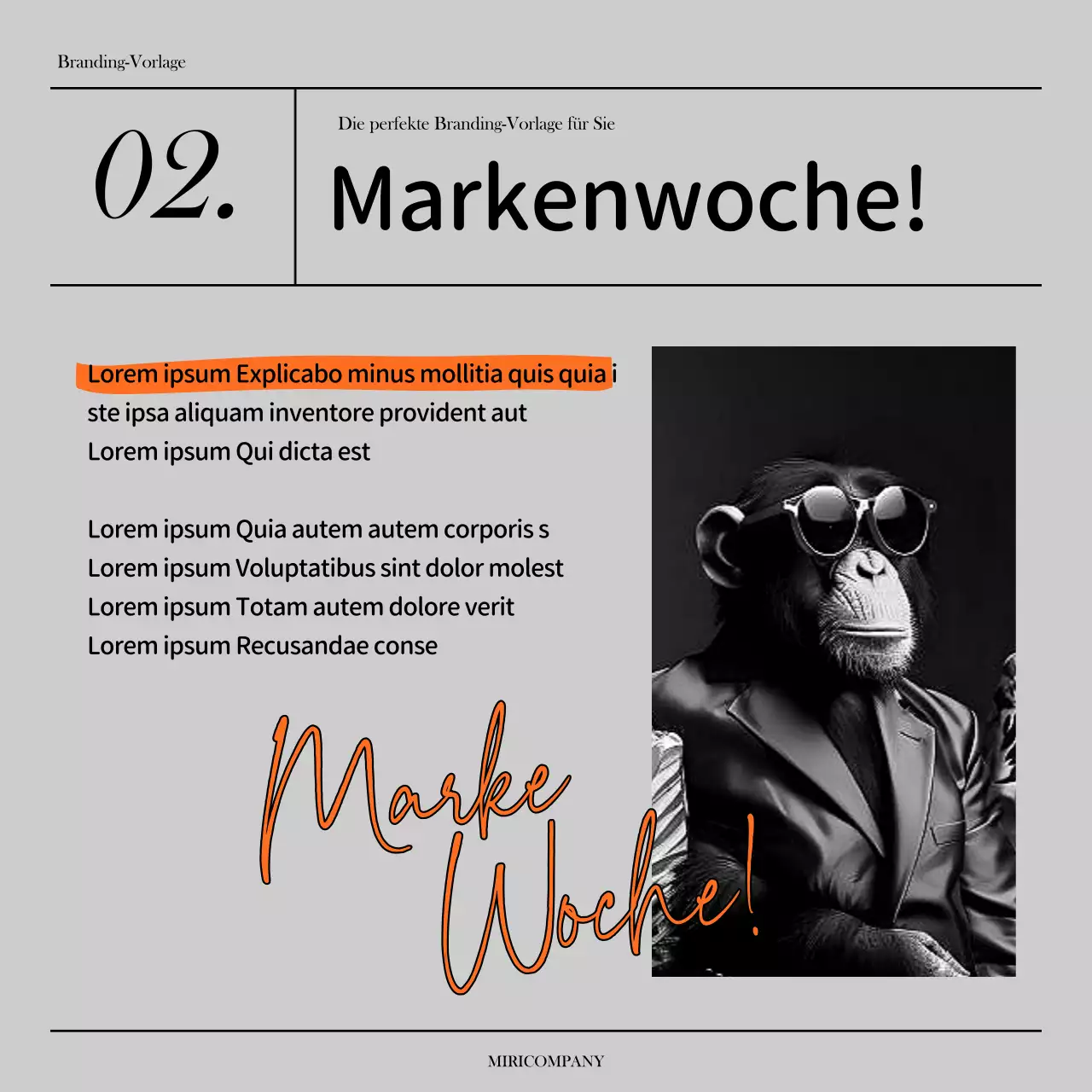 Ein einfacher Markenslip in Grau und Orange