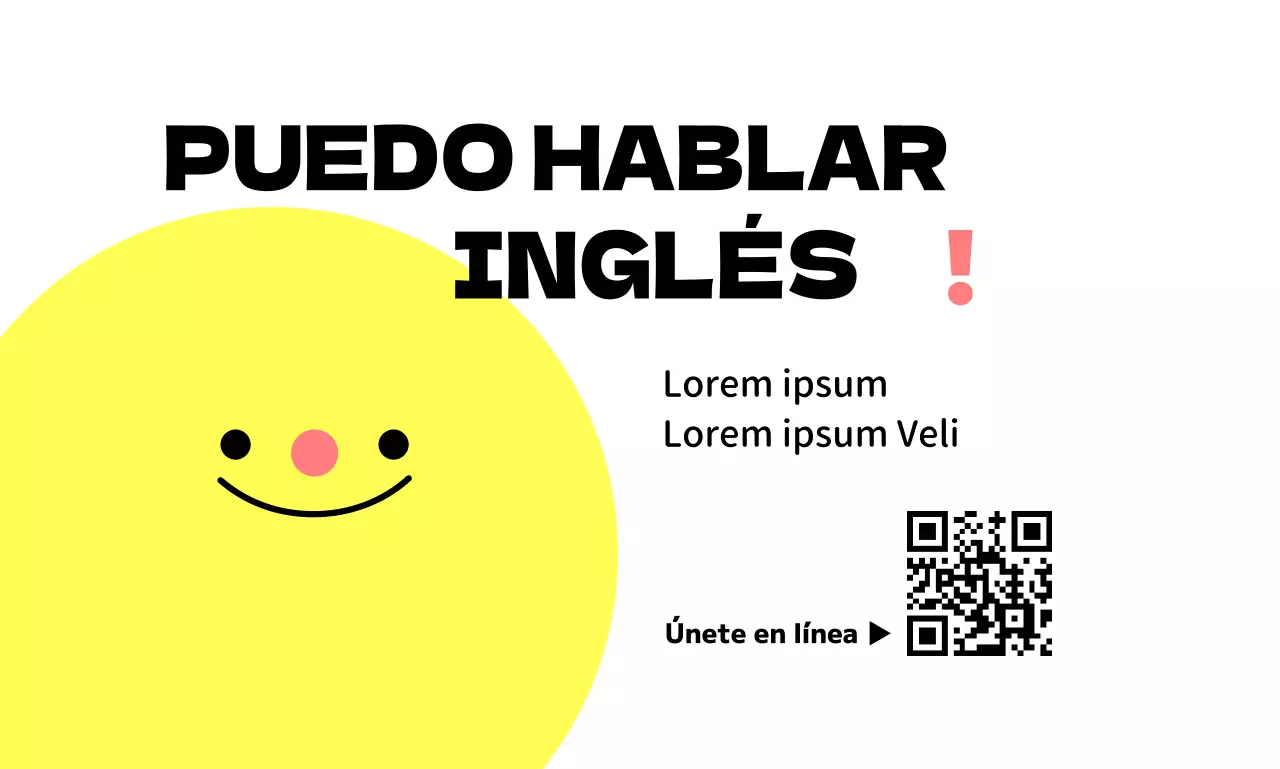 Promoción de una escuela de inglés con varias ilustraciones