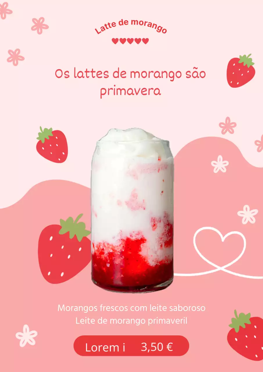 O Strawberry Latte é lançado em rosa e vermelho para a PrimaveraAnúncio de evento