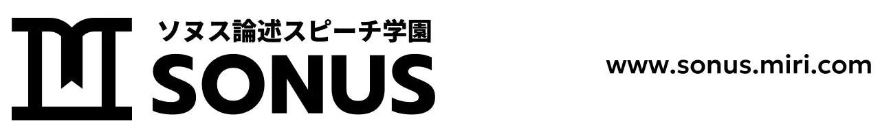 演壇をイメージしたアイコンがあるスピーチ学院のデザイン