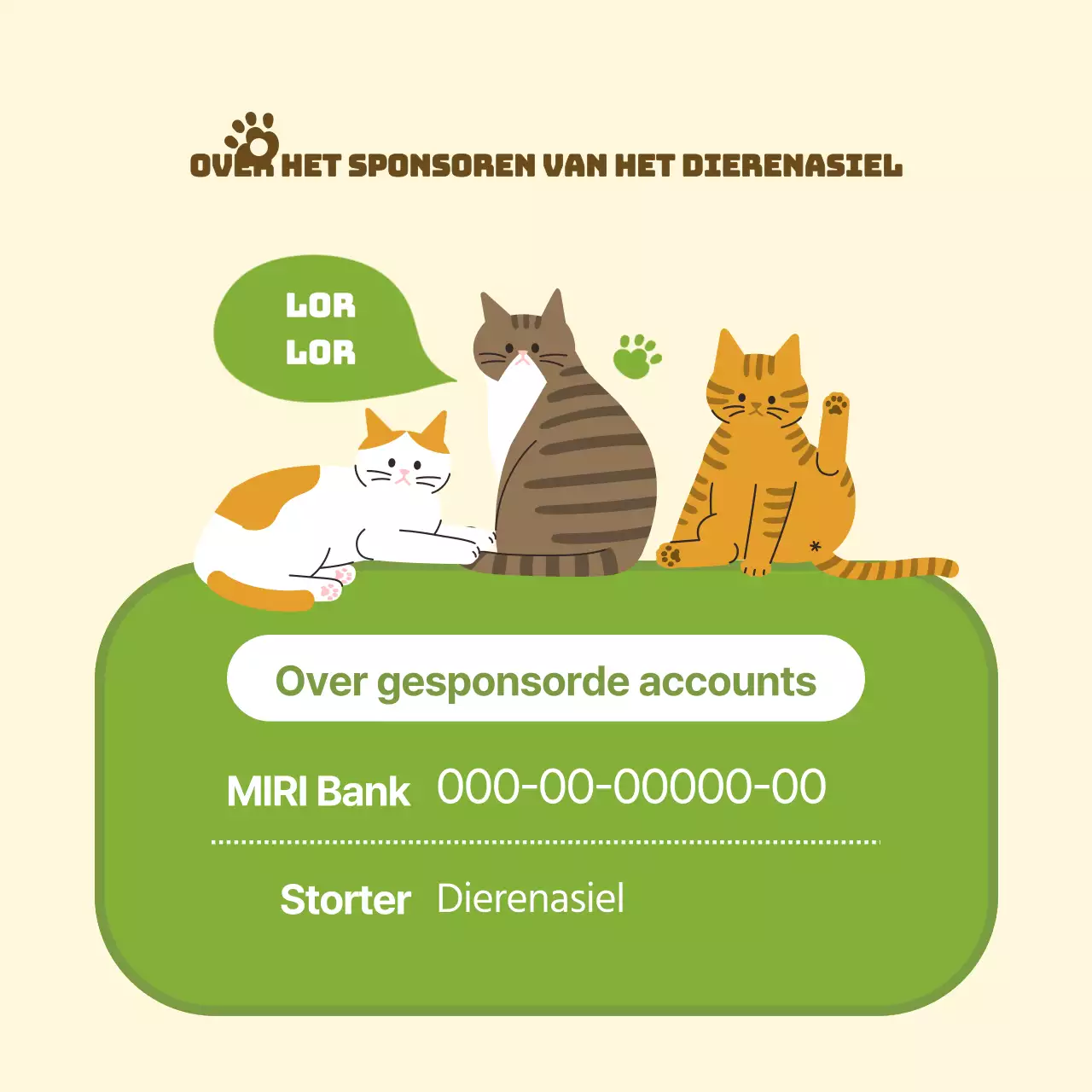 Promoot het gele en groene adoptiecentrum voor huisdieren.