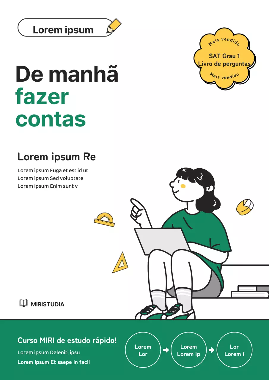 Problemas simples de matemática superior em verde e amarelo