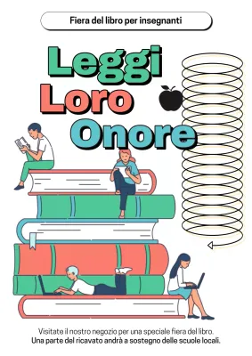 Pubblicità dell'evento di lettura per la Giornata degli Insegnanti di tendenza verde e arancione