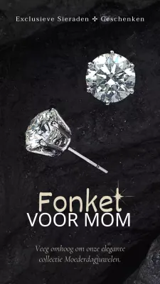 Zwart en Zilver Elegante Moederdag Sieraden Sale Publiciteit