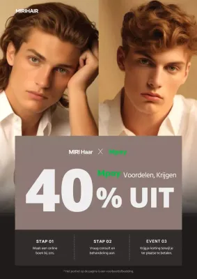 Promoot kortingen vooraf in een eenvoudige beige en bruine kapsalon