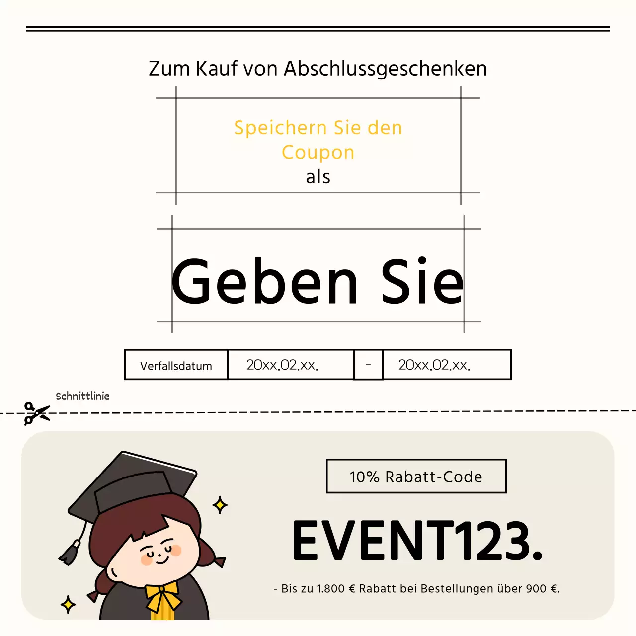 Schlichte Geschenke für den Schulabschluss in Schwarz und Elfenbein