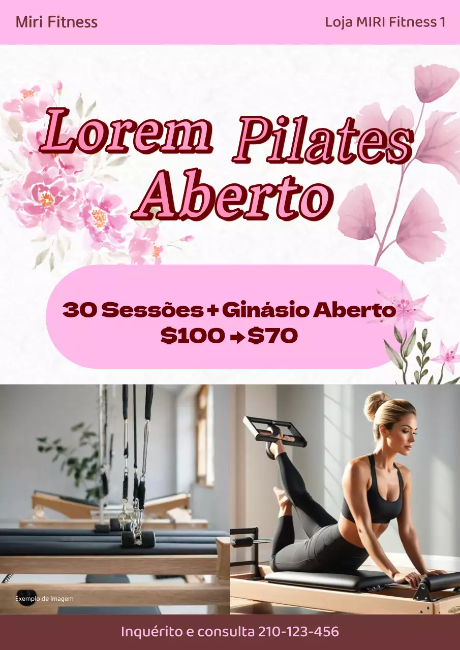 Promover o Pilates primaveril em rosa e bonito