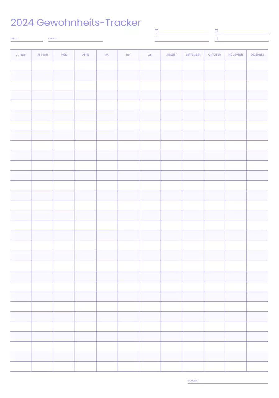 Habit-Tracker-Design mit dezentem lila Thema