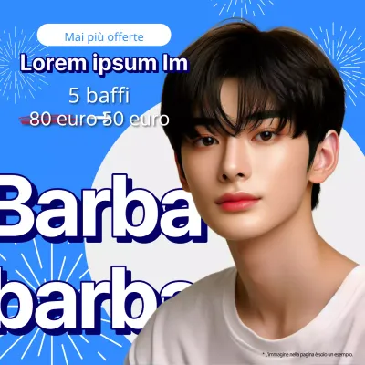 Pubblicità della depilazione laser maschile con un tocco di blu e bianco