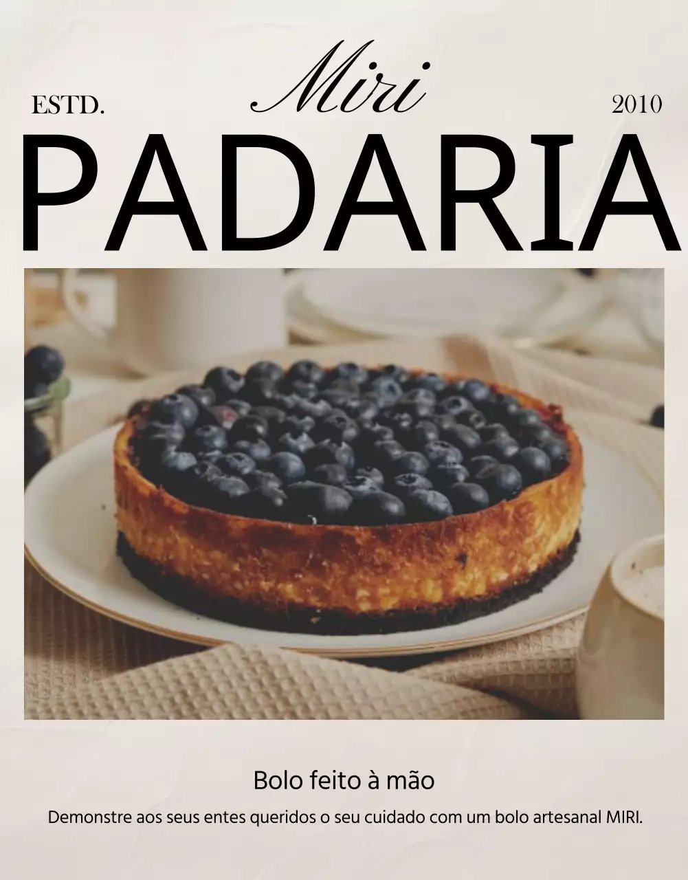 Promover uma padaria moderna em bege