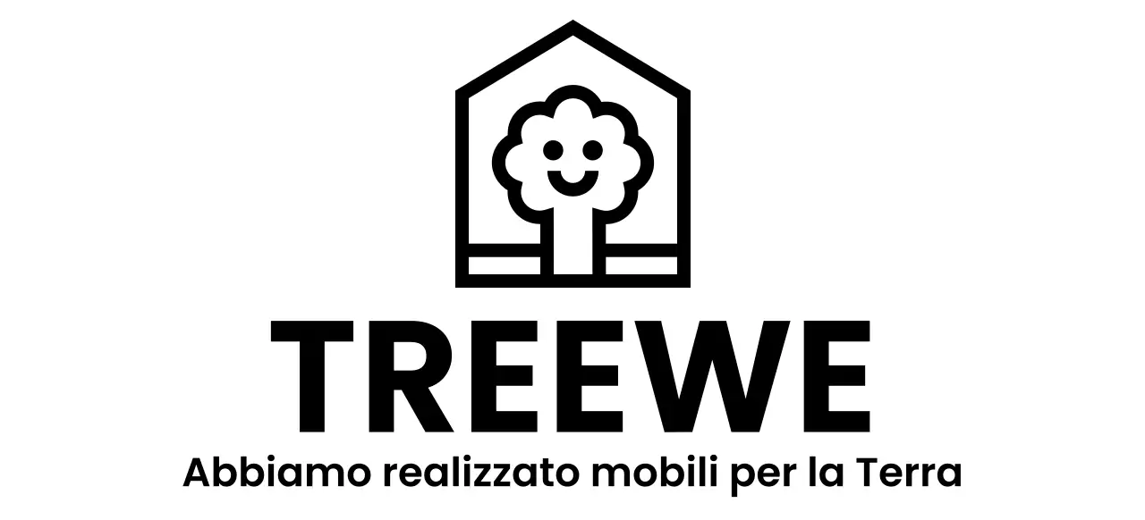 Design a colori per l'azienda di arredamento con logo del marchio che raffigura un albero in una casa