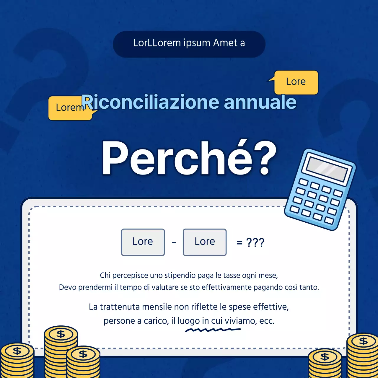 Semplice contabilità di fine anno in blu chiaro e blu navy