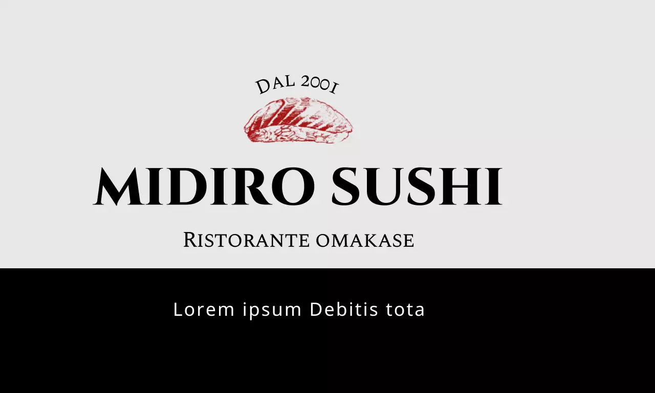 Un ristorante di sushi omakase giapponese di alta gamma in nero e grigio