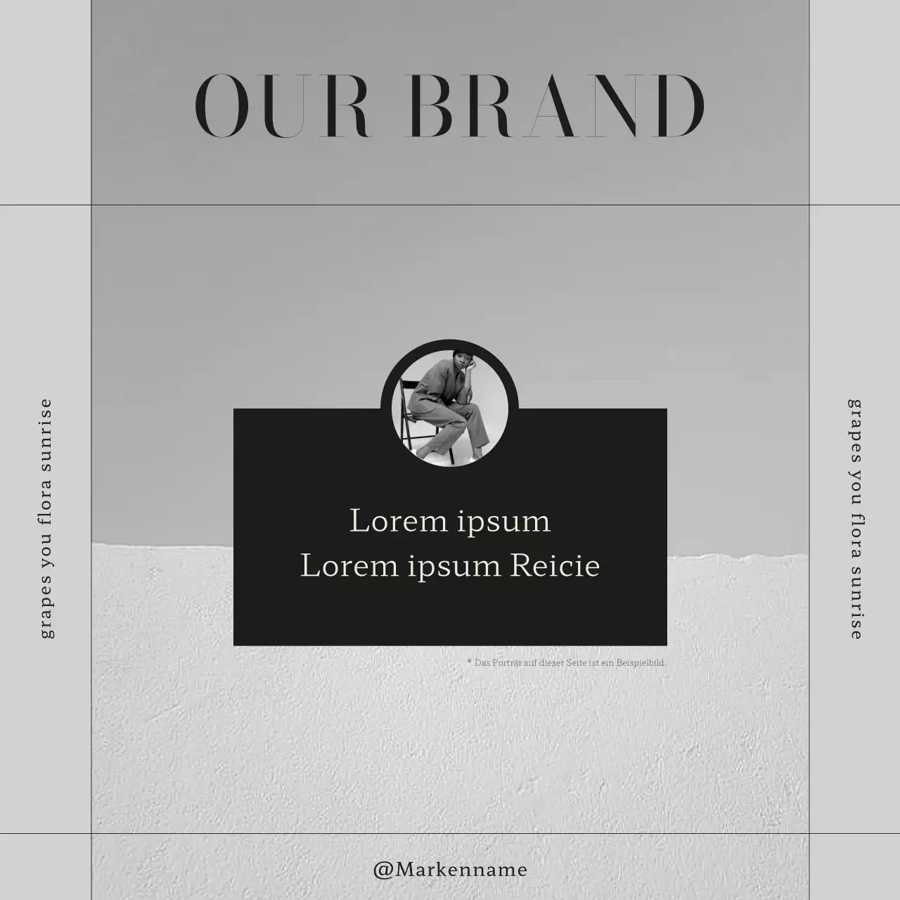 Marketing für eine moderne Bekleidungsmarke in Schwarz und Weiß