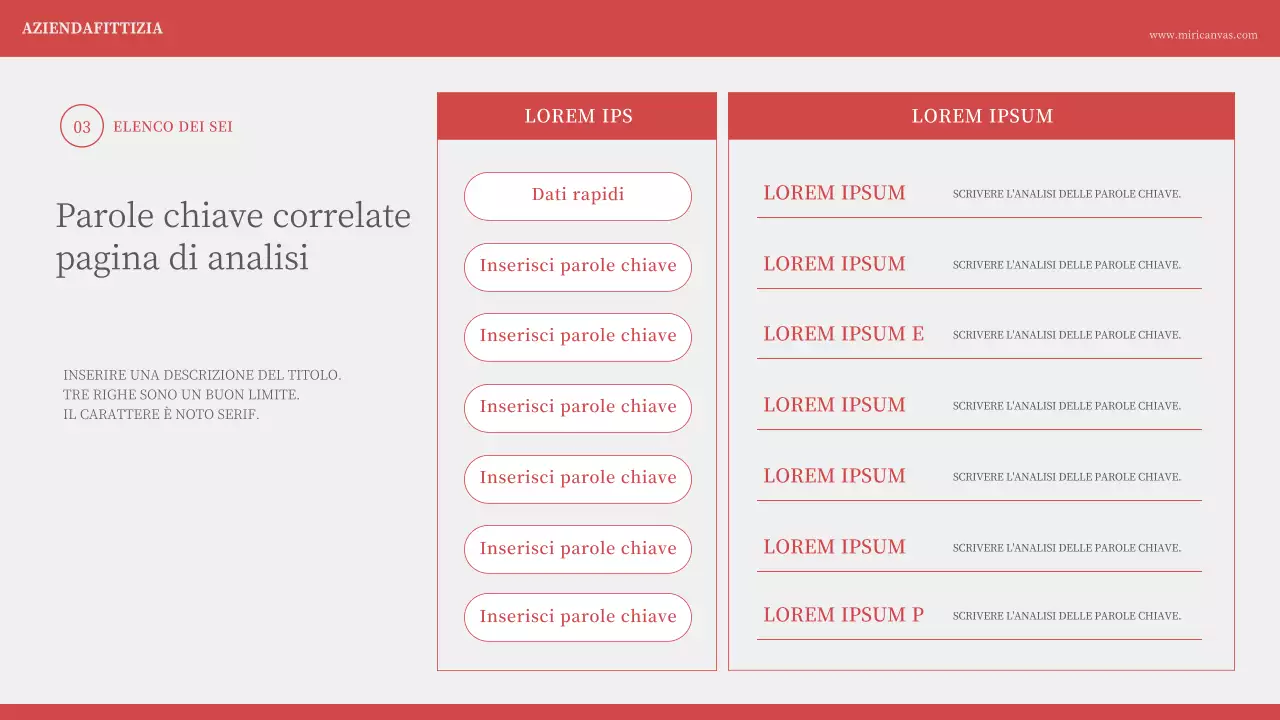 Presentazione minimalista della numerazione in rosso avorio