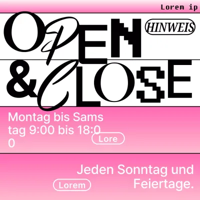 Bekanntgabe der Öffnungszeiten der Trendläden von Pink