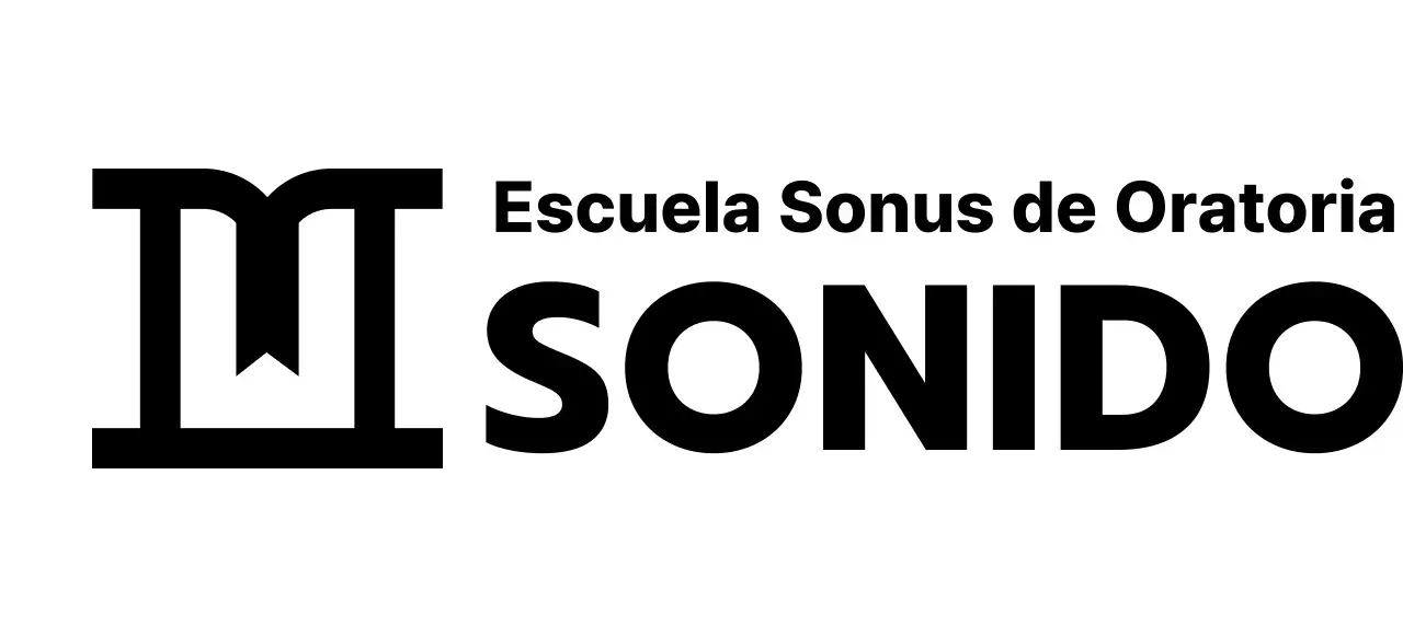 Diseño de escuela de oratoria con icono de podio