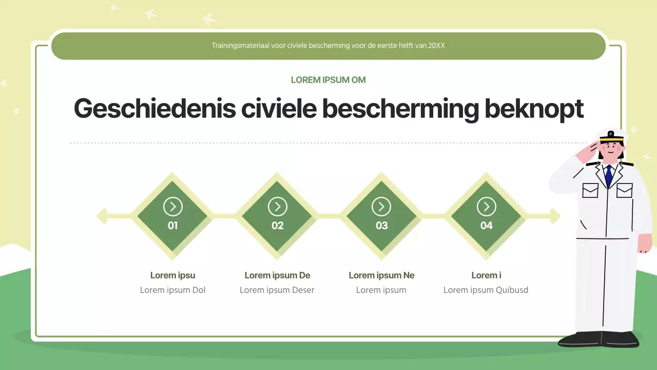 Moderne civiele verdedigingstraining in groen en limoengroen.