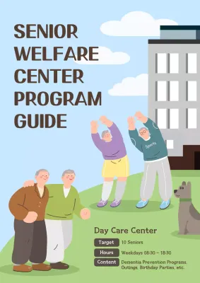 Blue Simple Senior Guide Poster