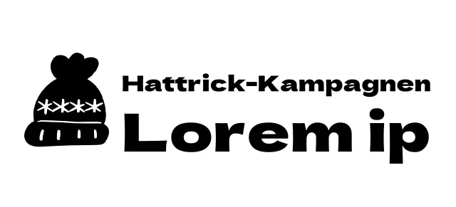 Kampagnenlogo mit einer niedlichen Strickmützen-Illustration