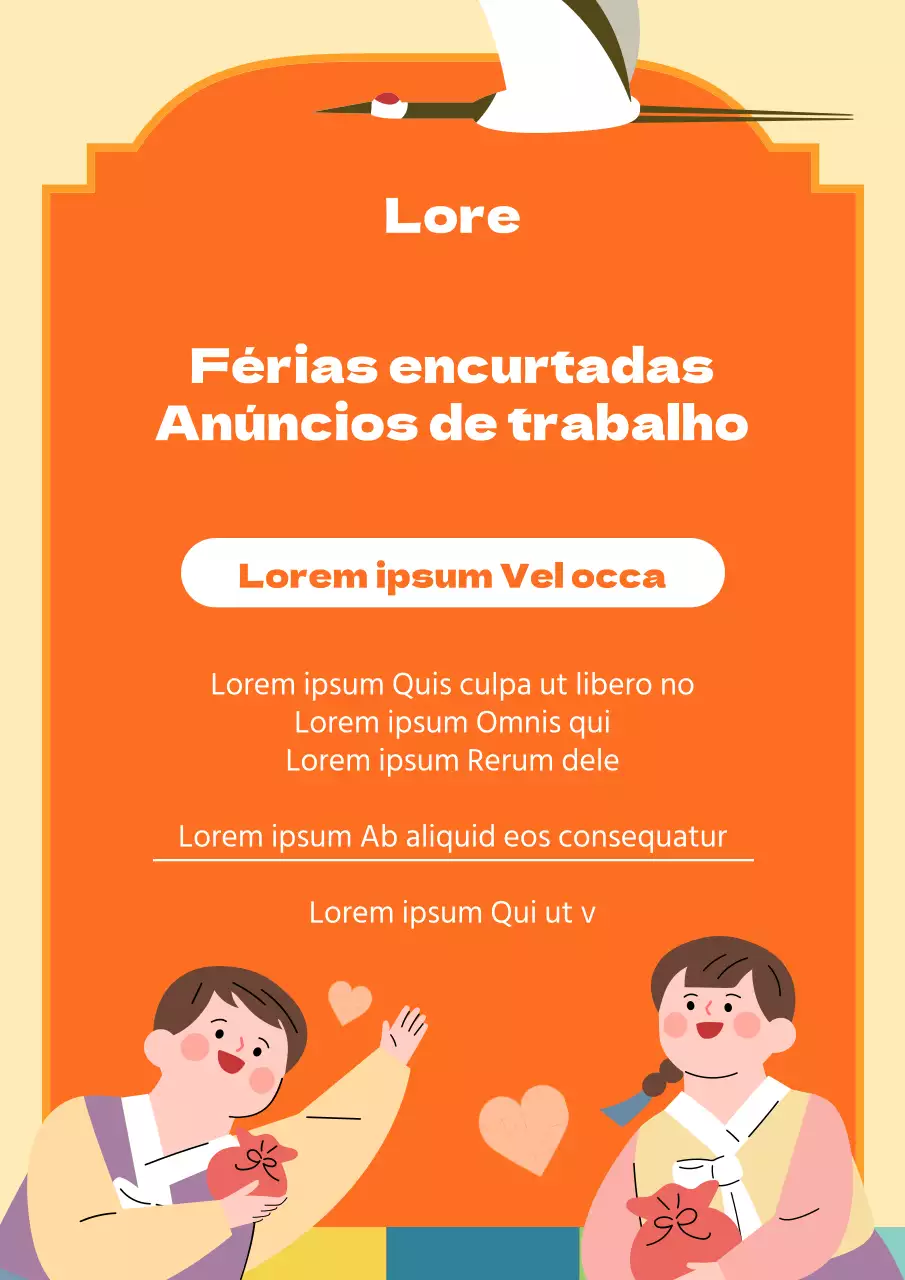 Anúncios de horários reduzidos durante as férias no tradicional esquema de cores vermelho e amarelo