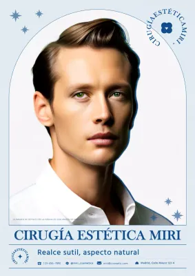 Promoción clásica de cirugía plástica en azul claro y azul marino