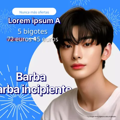 Anuncio de depilación láser masculina con un toque de azul y blanco