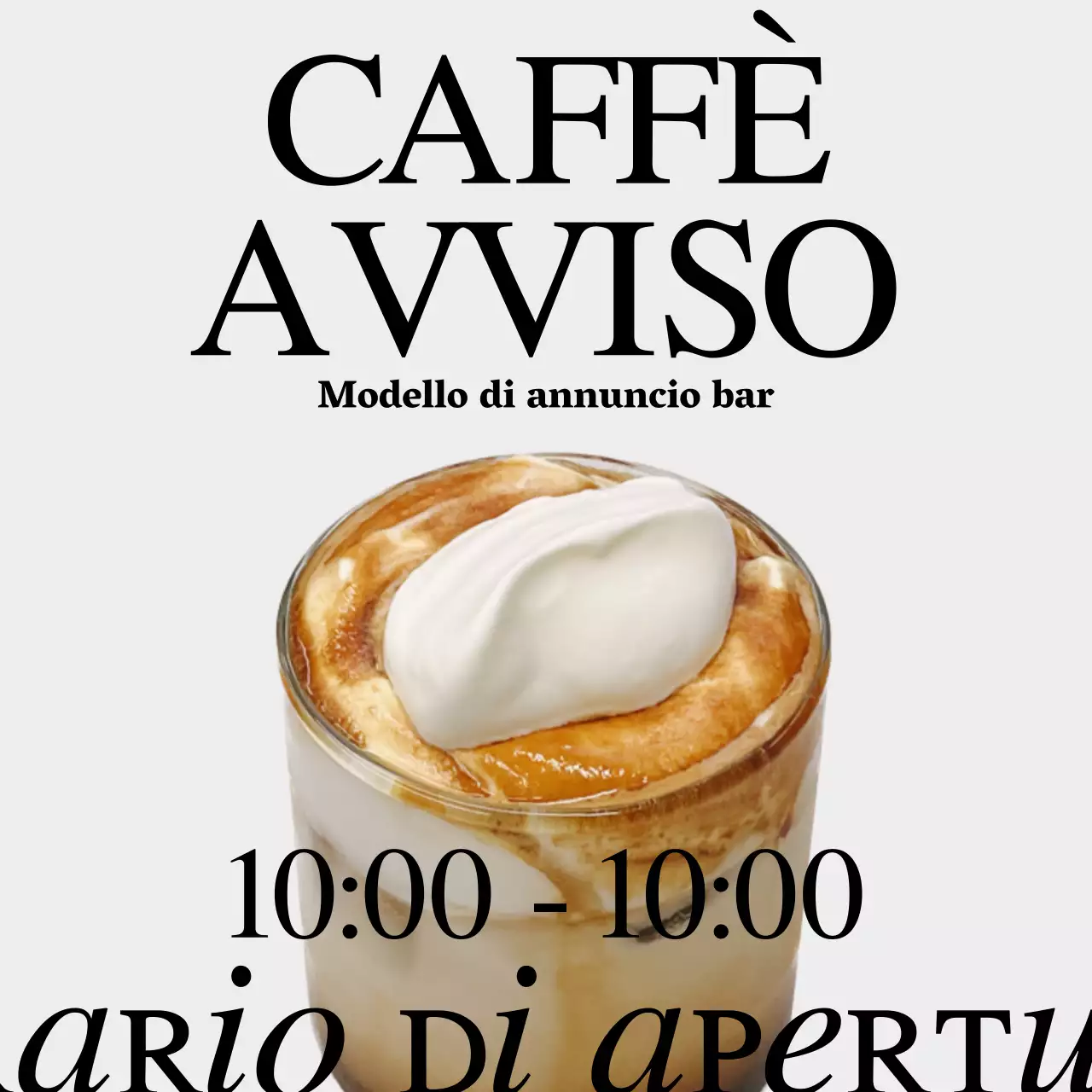 Annuncio di caffè minimalista in grigio e bianco e nero